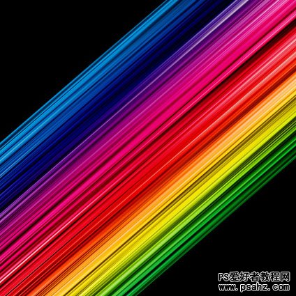 photoshop滤镜特效设计彩虹色调的线条
