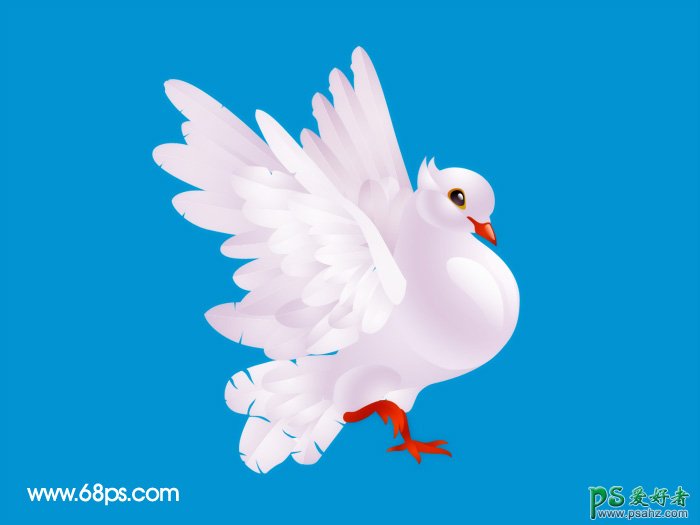 PS实例教程：制作一只可爱的和平鸽，和平鸽失量图片素材