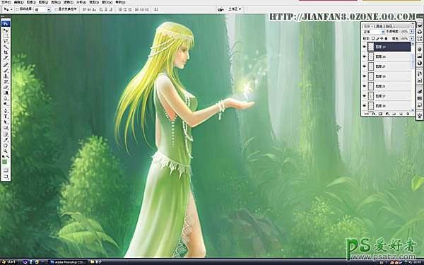 PS鼠绘教程:绘制梦幻仙境森林漫步的少女魔法