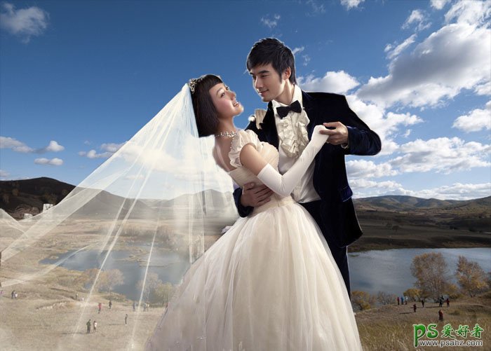 Photoshop通道抠图教程，快速抠出透明的情侣婚纱照