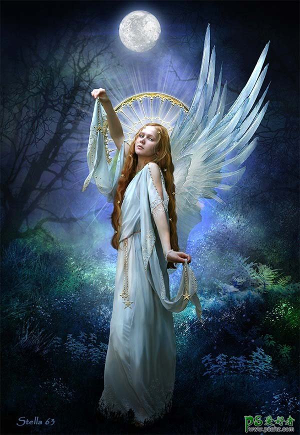利用photoshop创意合成出的天使美女形象作品欣赏
