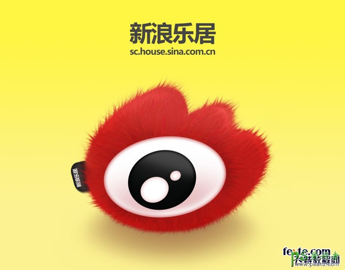 ps制作新浪网可爱的LOGO图标：浪人毛绒玩具-红色玩具眼睛