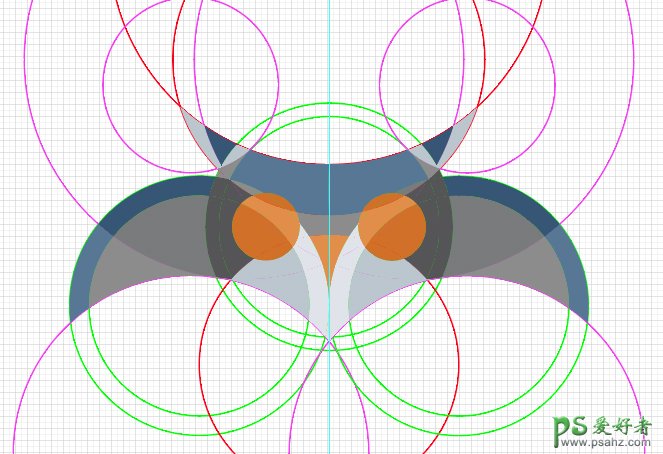 AI手绘教程：学习手工制作一例色彩鲜艳的卡通猫头鹰失量图素材