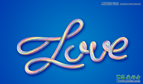利用Photoshop画笔工具制作可爱的彩虹色糖果艺术字，立体糖果字