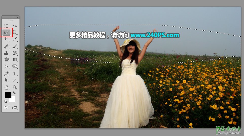 摄的漂亮美女婚纱艺术照加上大气的霞光色彩(