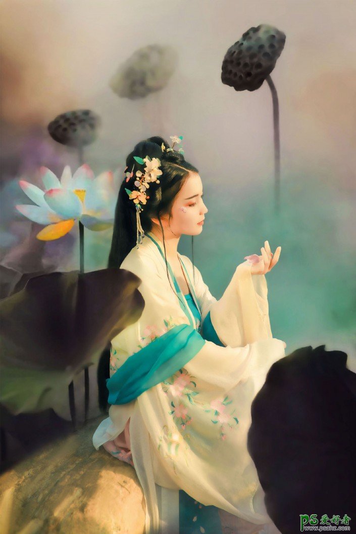 PS美女图片调色教程：学习给古装美女人像图片调出中国风主题色彩