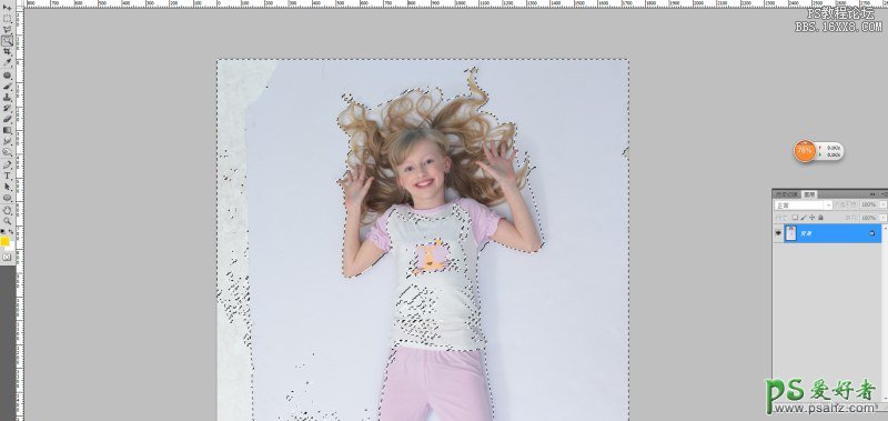 利用PS KNOCKOUT滤镜给杂乱头发的小女孩照片抠图。