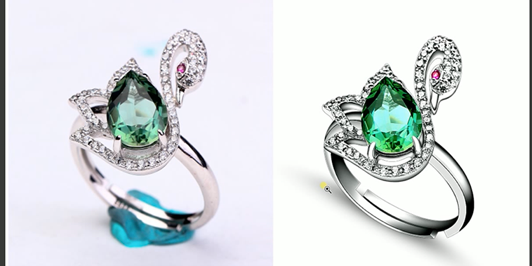 PS修图教程：学习给漂亮的宝石戒指进行精修，强化产品的质感。