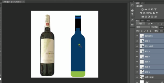 PS产品图片美化教程：给白葡萄酒产品图片制作成漂亮的失量效果