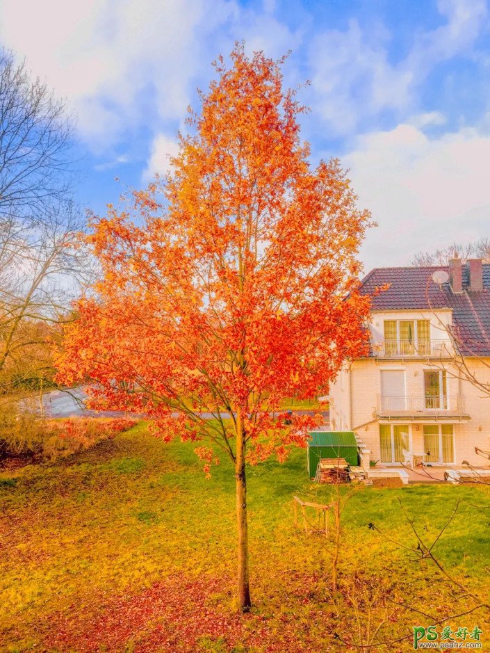 Photoshop给风景照修出金色童话风格，金色梦幻效果秋季风景照。