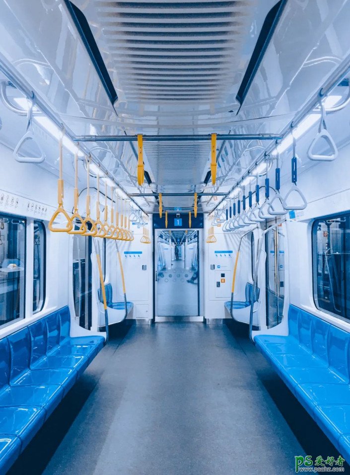 PS调色教程：学习给地铁站场景照片调出科技蓝效果,科技感蓝色调