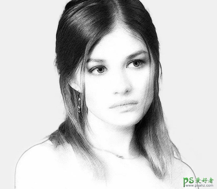 PS素描人像制作教程：学习把人物照片制作成铅笔素描画效果。
