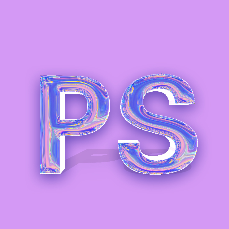 PS字效教程：利用3D工具制作雷射立体字,质感玻璃3d字效。