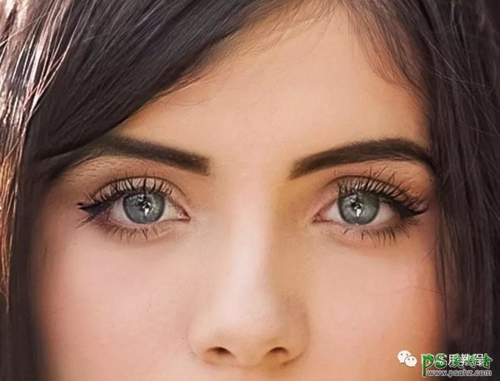 PS眼睛美化教程：学习把美女人物眼睛修出绚丽的戴美瞳颜色。