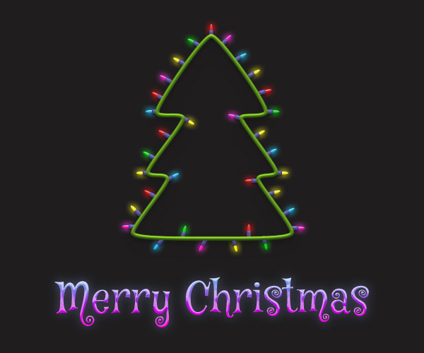 PS手工制作一个发光的圣诞树图片,有闪亮灯光的圣诞树。