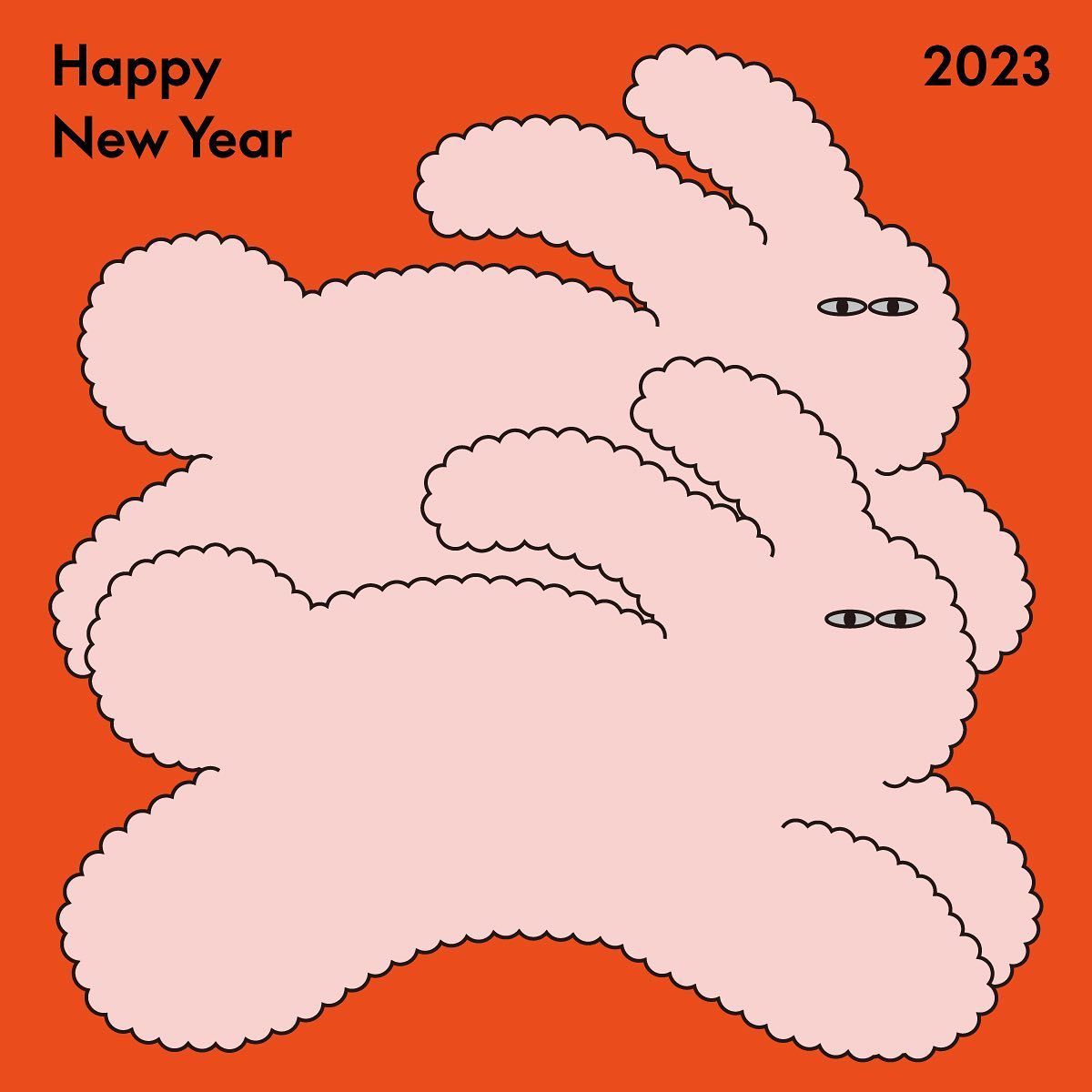 生肖兔年贺卡设计,温馨的兔年新年贺卡设计作品欣赏。