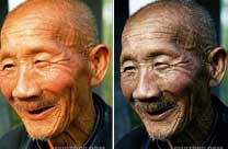 Ps老人沧桑感：利用曲线及锐化处理快速给老人照片调出沧桑感。