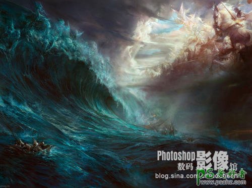 photoshop设计梦幻效果的海浪图片，波涛汹涌的海浪图片。