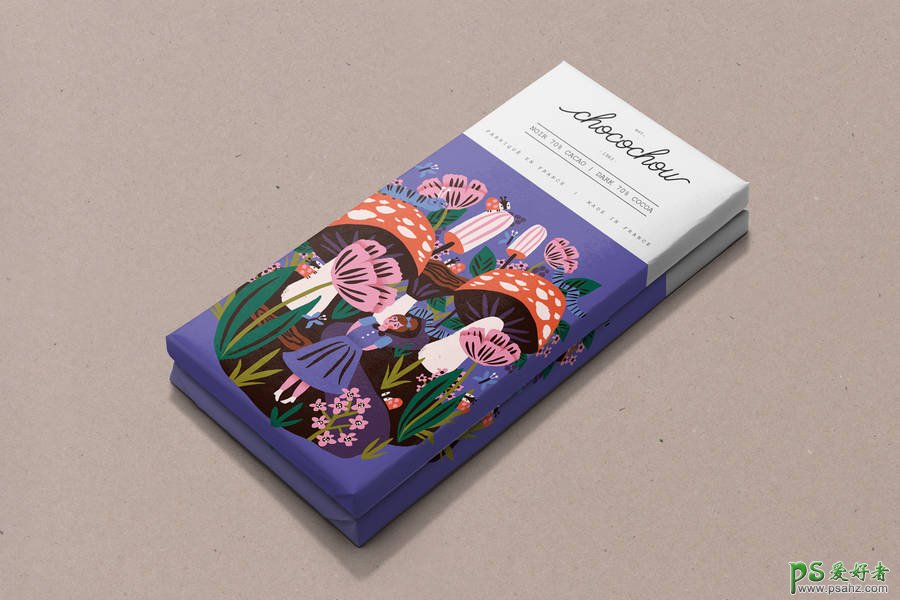 童话插画风格的巧克力包装设计作品。